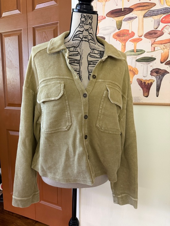 Pilcro Jackets & Blazers - Pilcro Olive Green Corduroy Utility Jacket